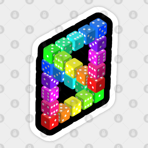 3D Dice Sticker by D1rtysArt